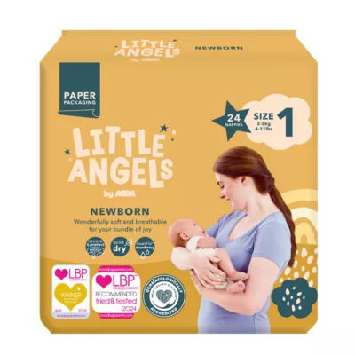5063089054499_T1 LITTLE ANGELS by ASDA Little Angels by Newborn size 1 2-5kg 24 Nappies